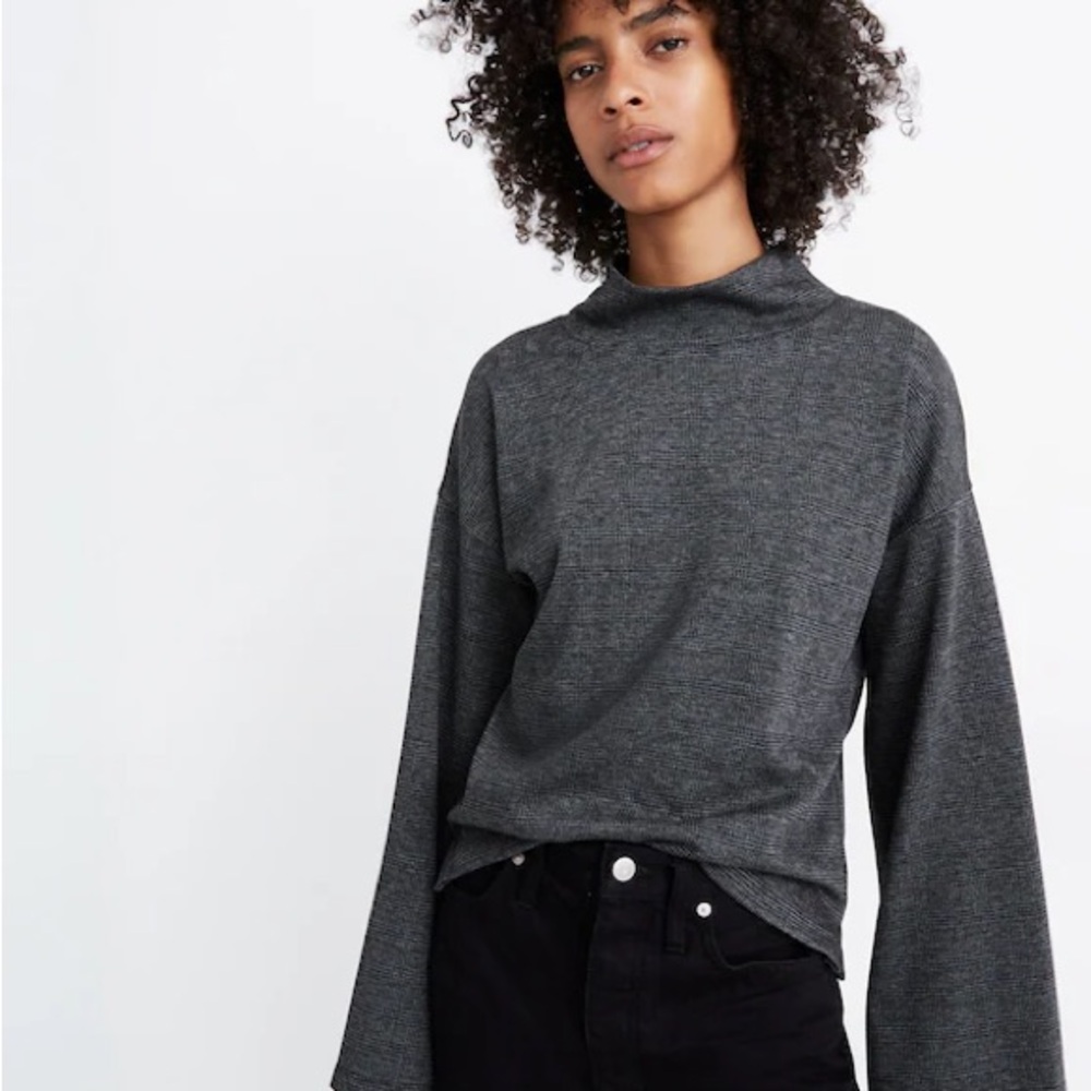 Madewell Wide-Sleeve Mockneck Top